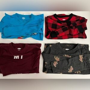 Old Navy Boys Long Sleeve Shirt Bundle (4 pcs) – Holiday & Winter Lot Size 4 /4T